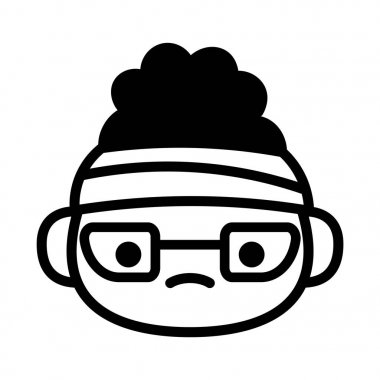 Bandajlı kafa Ile karikatür sevimli emoji karakter