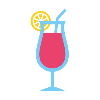 Karikatür kokteyl simgesi beyaz arka planda Izole