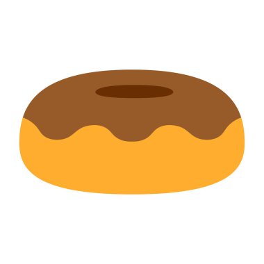 Beyaz arka planda Izole karikatür donut simgesi