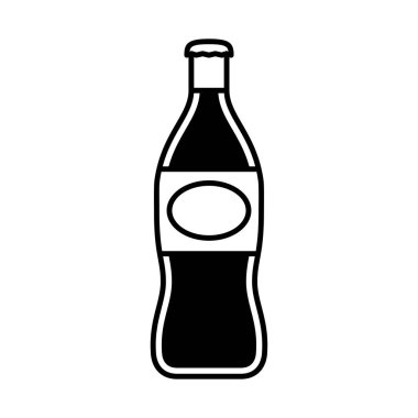 Karikatür soda şişe simgesi beyaz arka planda Izole