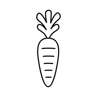 Beyaz arkaplanda karikatür havucu simgesi izole