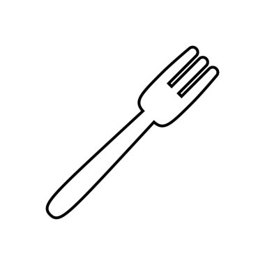 Beyaz arka planda Izole karikatür çatal simgesi