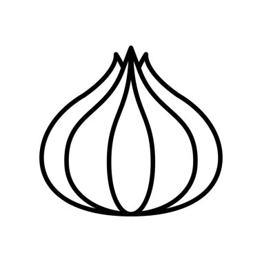 Beyaz arka planda Izole karikatür soğan simgesi