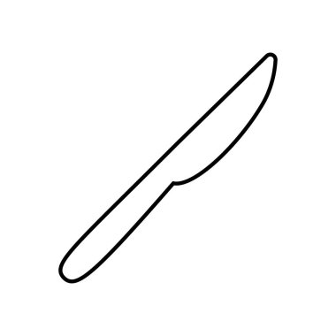 Beyaz arka planda Izole karikatür bıçak simgesi