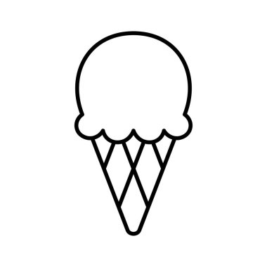 Karikatür dondurma simgesi beyaz arka planda Izole