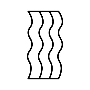 Karikatür Bacon simgesi beyaz Backgrounde üzerinde Izole