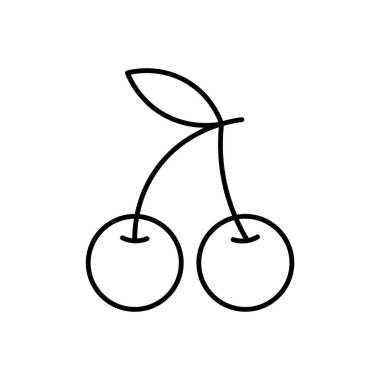 Beyaz arka planda Izole karikatür kiraz simgesi