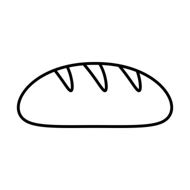 Beyaz arka planda Izole karikatür ekmek simgesi