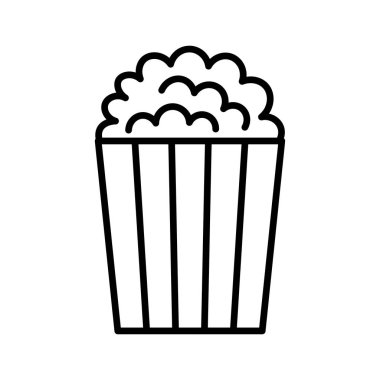 Karikatür Popcorn Icon beyaz arka planda Izole