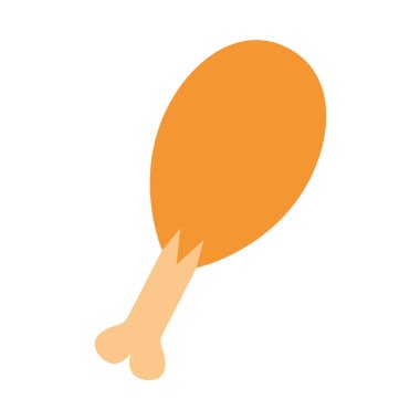 Karikatür tavuk bacak simgesi beyaz arka planda Izole