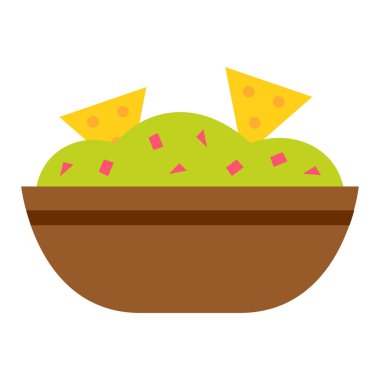Karikatür guacamole simgesi beyaz arka planda Izole