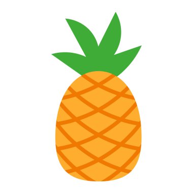 Karikatür ananas simgesi beyaz arka planda Izole
