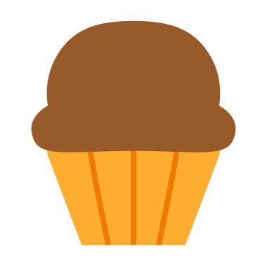 Karikatür Muffin simge beyaz arka planda Izole