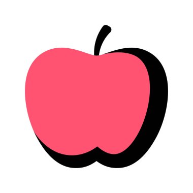 Karikatür Apple Icon beyaz arka planda Izole