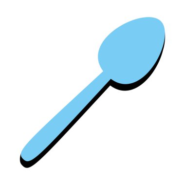 Karikatür kaşık simge beyaz arka planda Izole