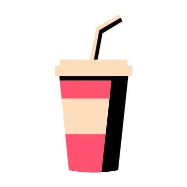 Karikatür soda simge beyaz arka planda Izole can