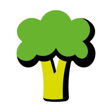 Beyaz arka planda Izole karikatür brokoli simgesi