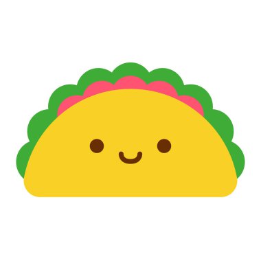 Karikatür taco simge beyaz arka planda Izole