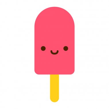 Karikatür Ice Lolly simgesi beyaz arka planda Izole