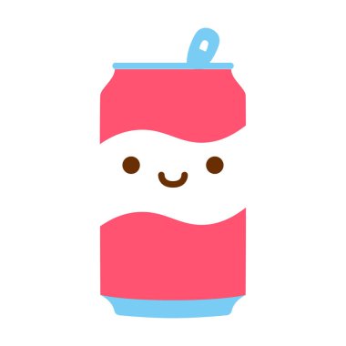 Karikatür soda simge beyaz arka planda Izole can