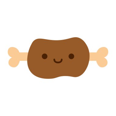 Cute Meat Icon Isolated On White Background vector Cute Meat Icon Isolated On White Background vector