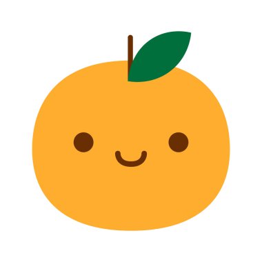 Karikatür sevimli turuncu simge beyaz arka planda Izole