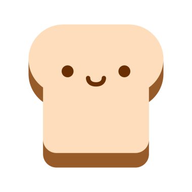Beyaz arka planda Izole karikatür ekmek simgesi