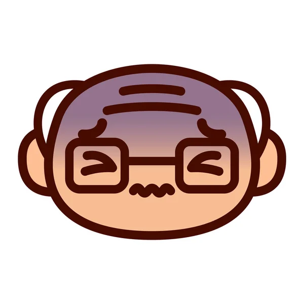 Karakter Emoji Cute Kartun Dengan Sakit Kepala - Stok Vektor