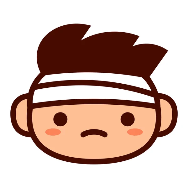Cartoon cute emoji karakter met een verbond hoofd — Stockvector