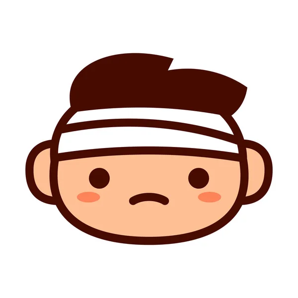 Vector cartoon cute emoji karakter met verbonden hoofd — Stockvector