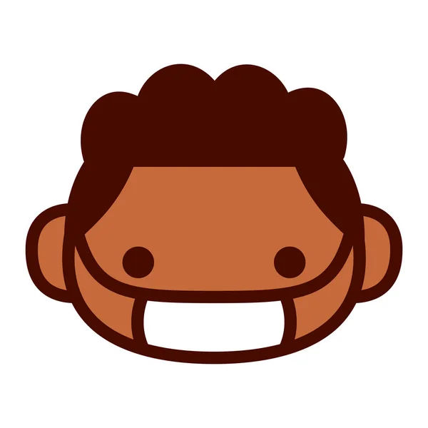 Cartone animato Carino personaggio Emoji con maschera medica — Vettoriale Stock