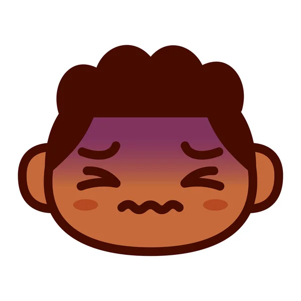 Sarjakuva söpö emoji merkki päänsärky — vektorikuva