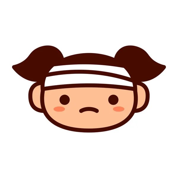 Caractère Emoji mignon de bande dessinée avec tête bandée — Image vectorielle