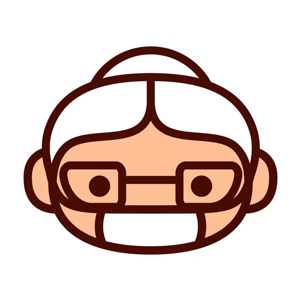 Personaje Emoji lindo de dibujos animados con máscara médica — Vector de stock