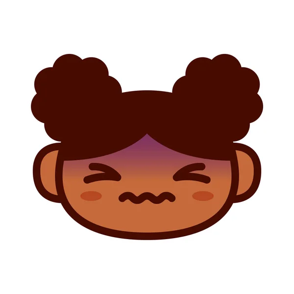 Personagem bonito de Emoji dos desenhos animados com dor de cabeça —  Vetores de Stock