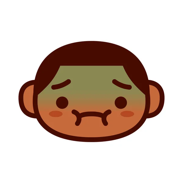 Personaje Emoji lindo de dibujos animados con náuseas — Vector de stock