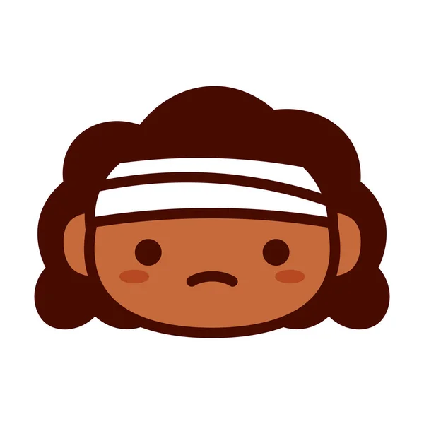 Personagem bonito de Emoji dos desenhos animados com cabeça atada — Vetor de Stock