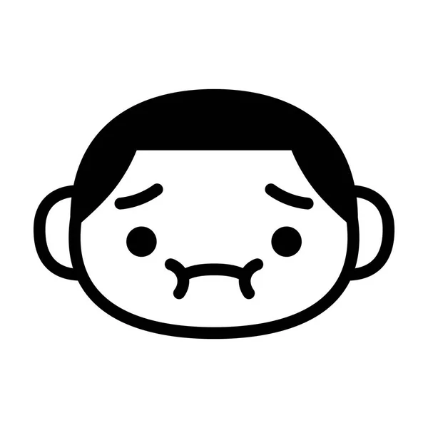 Personagem bonito de Emoji dos desenhos animados com náuseas —  Vetores de Stock