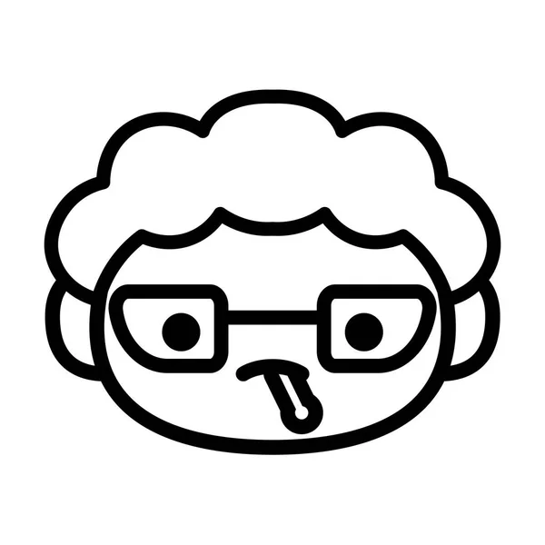 Kreslený roztomilý znak Emoji s teploměrem — Stockový vektor