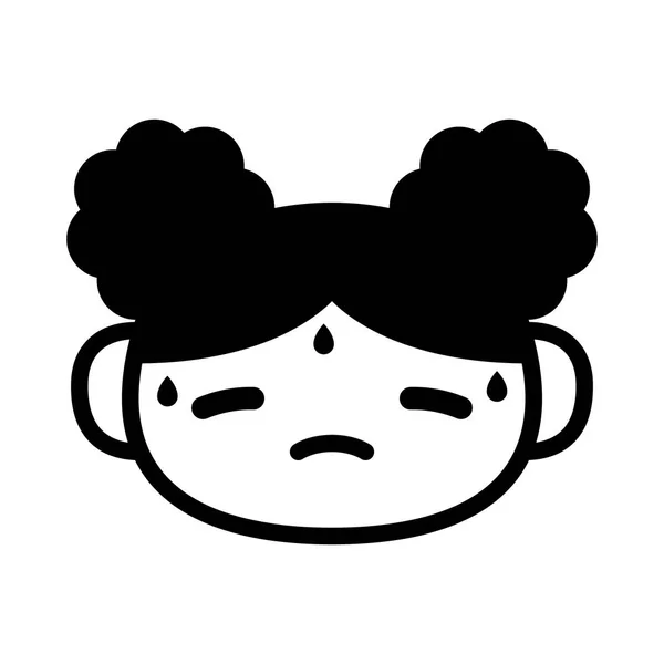 Dessin animé mignon Emoji tête de personnage transpiration — Image vectorielle