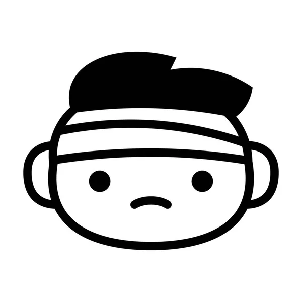 Мультфільм Cute emoji характеру з перев'язані голови — стоковий вектор