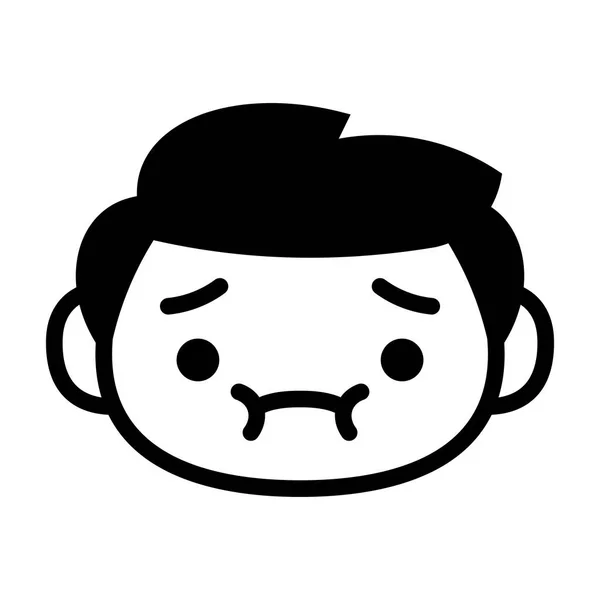 Personagem bonito de Emoji dos desenhos animados com náuseas —  Vetores de Stock