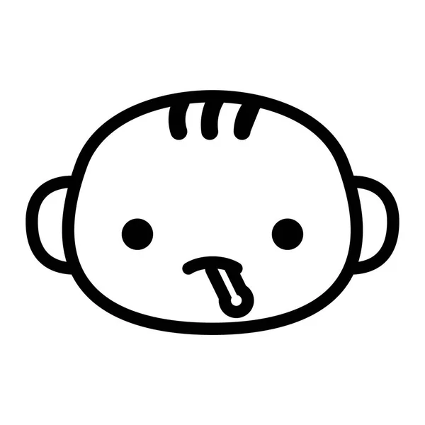 Cartone animato Carino personaggio Emoji con termometro — Vettoriale Stock