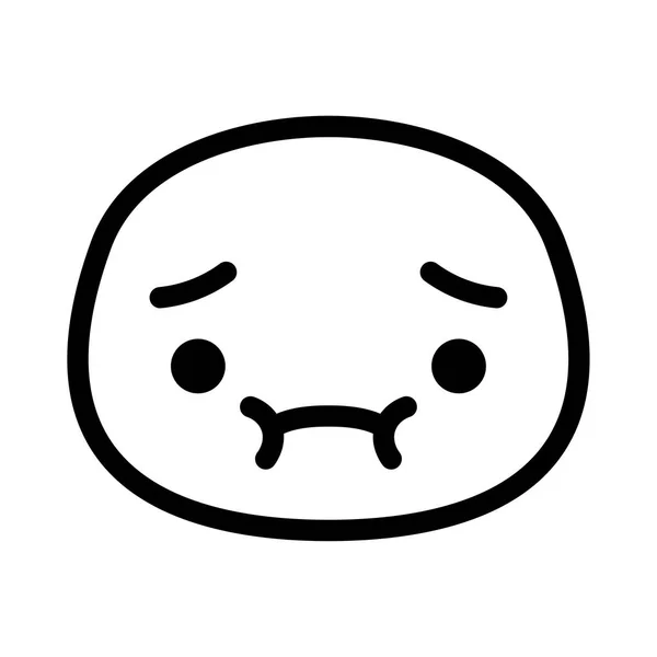 Personagem Emoji bonito com náuseas — Vetor de Stock