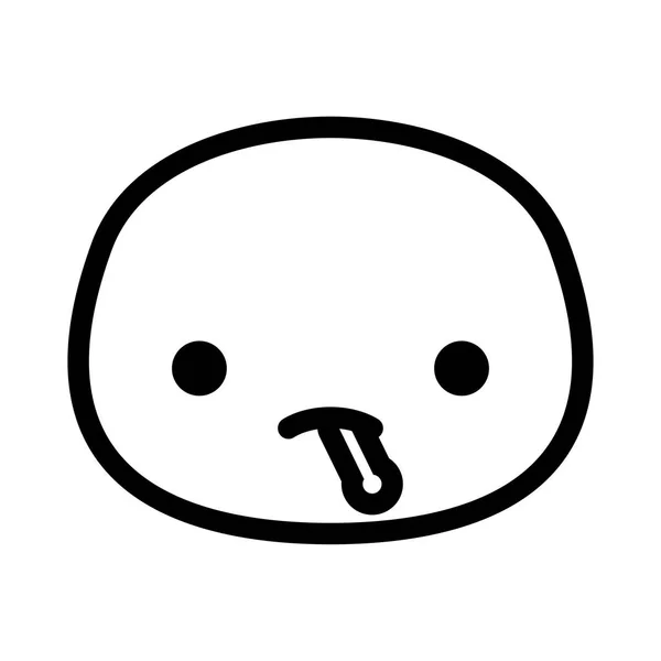 Personagem bonito de Emoji dos desenhos animados com termômetro — Vetor de Stock