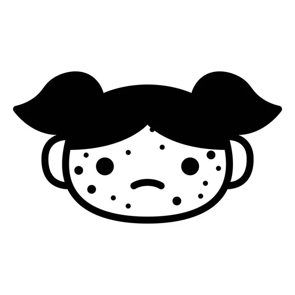 Cartone animato Carino personaggio Emoji con varicella — Vettoriale Stock