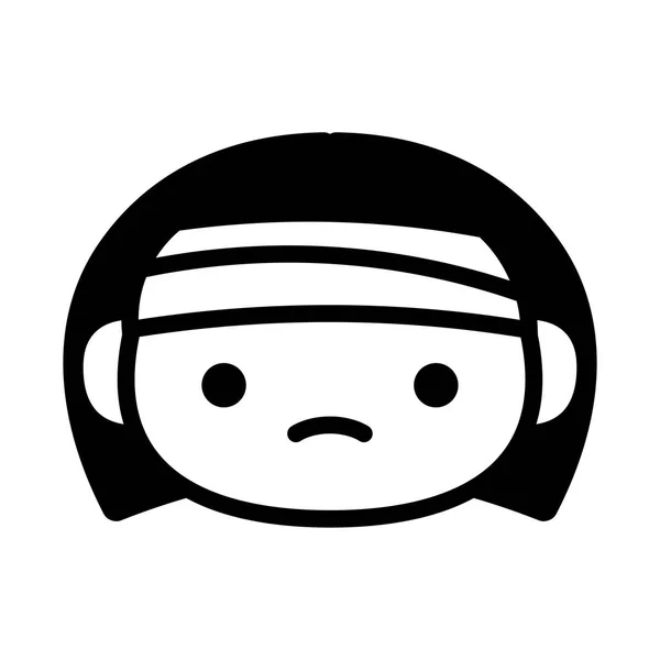 Cartoon cute emoji karakter met een verbond hoofd — Stockvector
