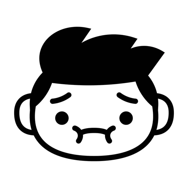 Bulantı Ile karikatür sevimli emoji karakter — Stok Vektör