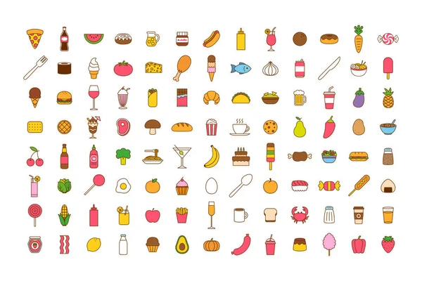 Vektör karikatür gıda Icon Set