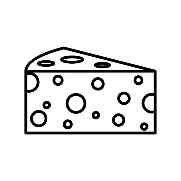 만화 치즈 아이콘 흰색 배경에 고립 — 스톡 벡터